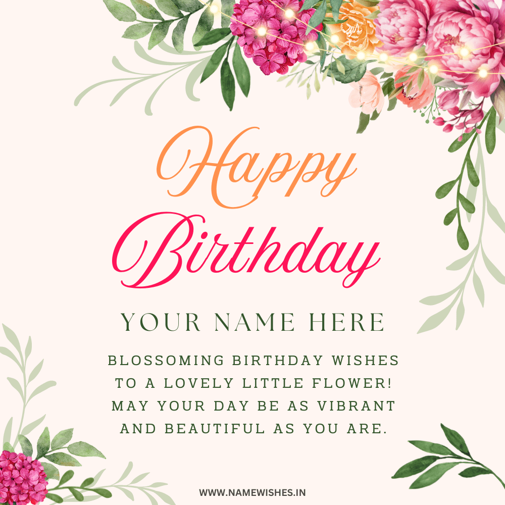 Happy Birthday Wish Card With Your Name