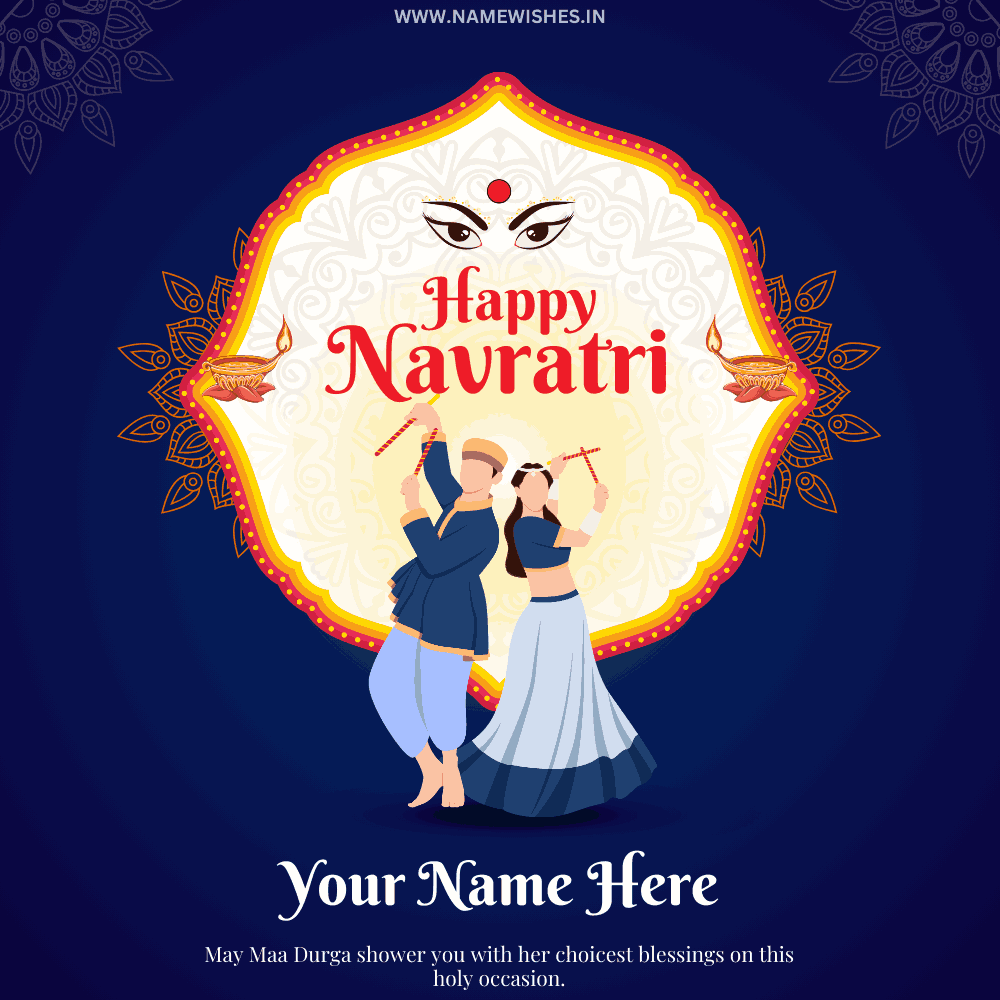 Fastival Post For Navratri With Your Name For Free