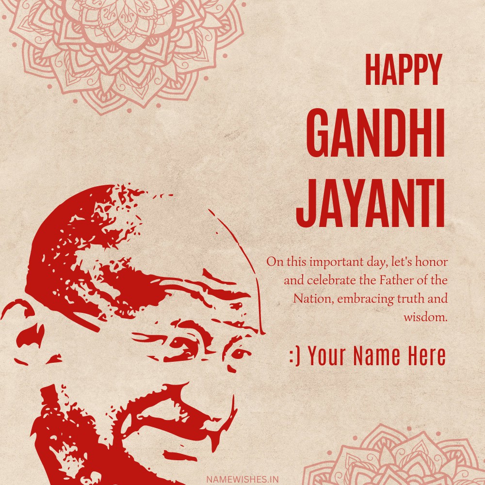 Gandhi Jayanti 2024 Wishes Instagram Post With Name – Personalized Greetings