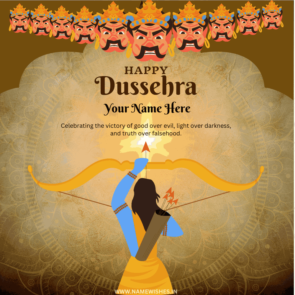 Happy Dussehra Wishes Status Image With Your Name