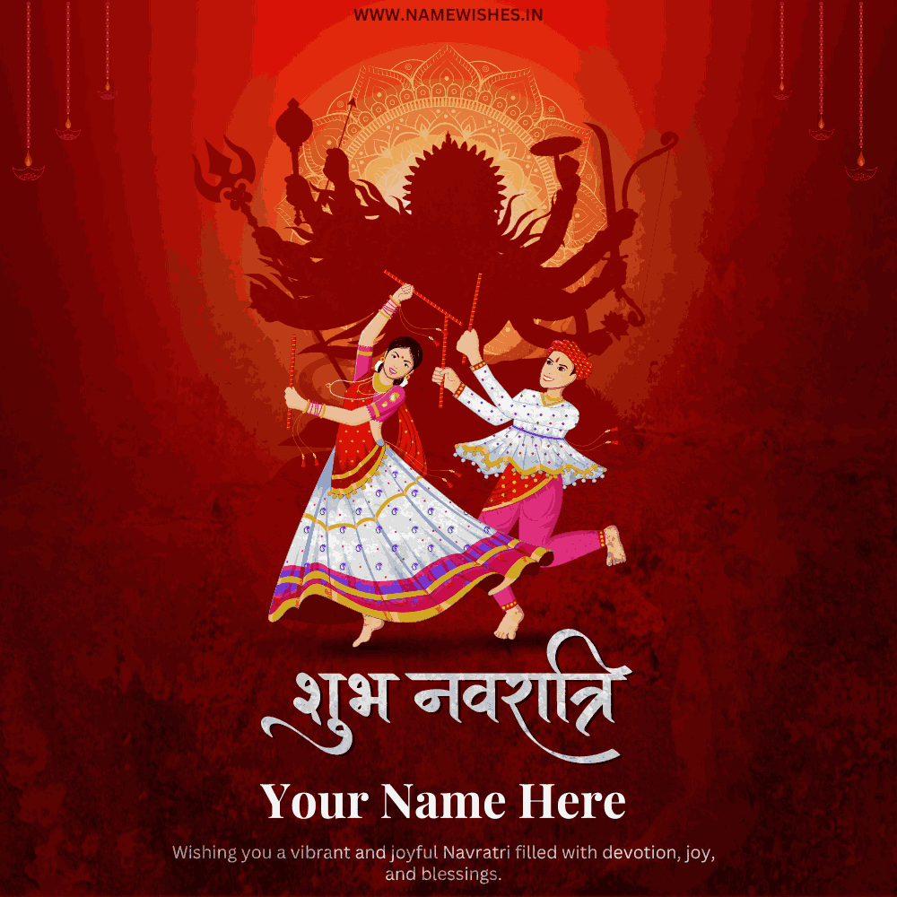 Online Shubh Navratri Status Image With Your Name