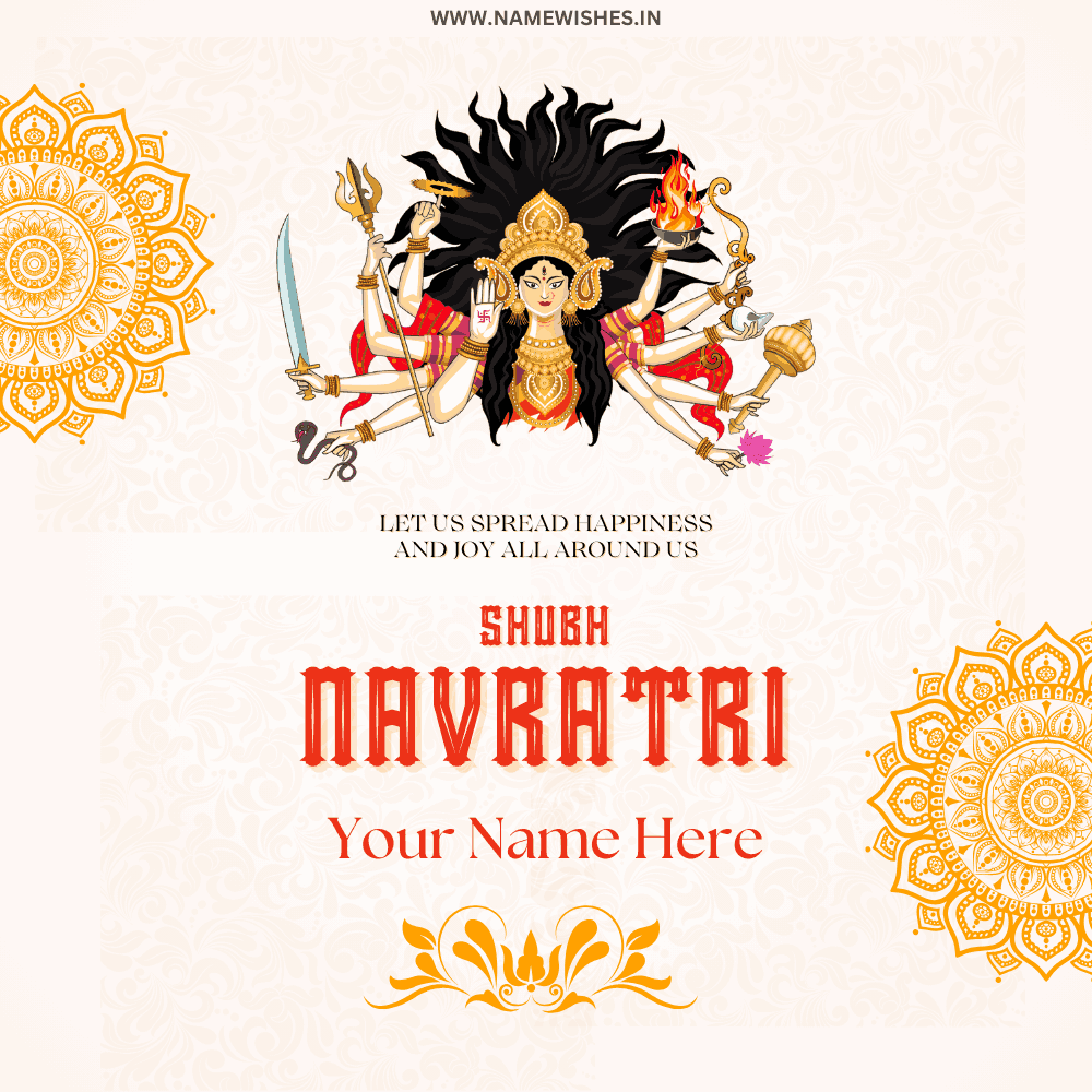 Shubh Navratri Wish Status Image With Customize Your Name