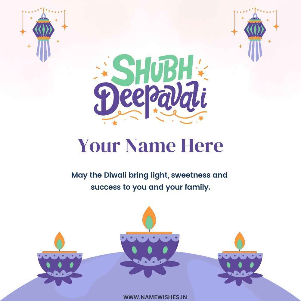 Shubh Deepavali Post With Your Name For Free