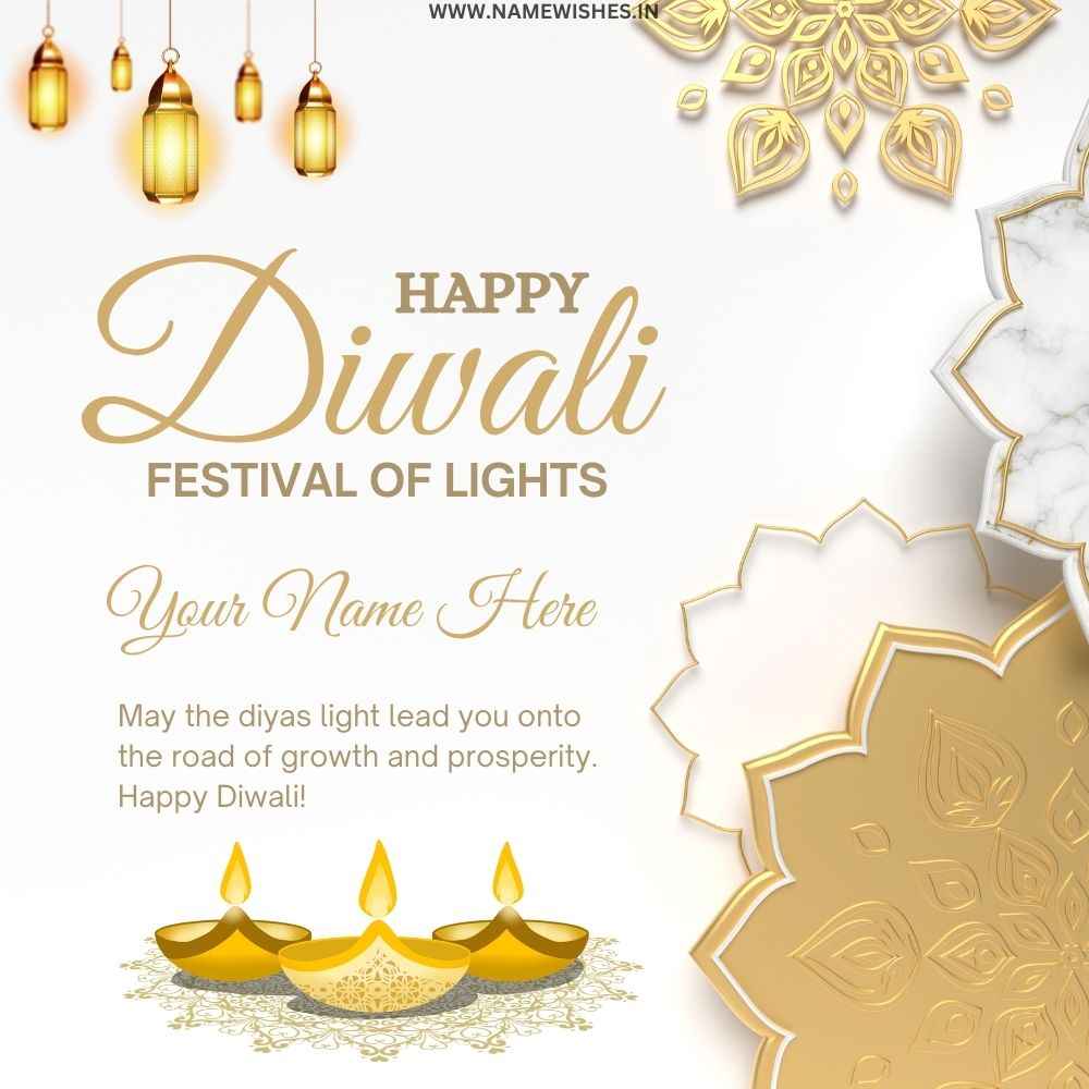 Unique Diwali Post With Your Name Free