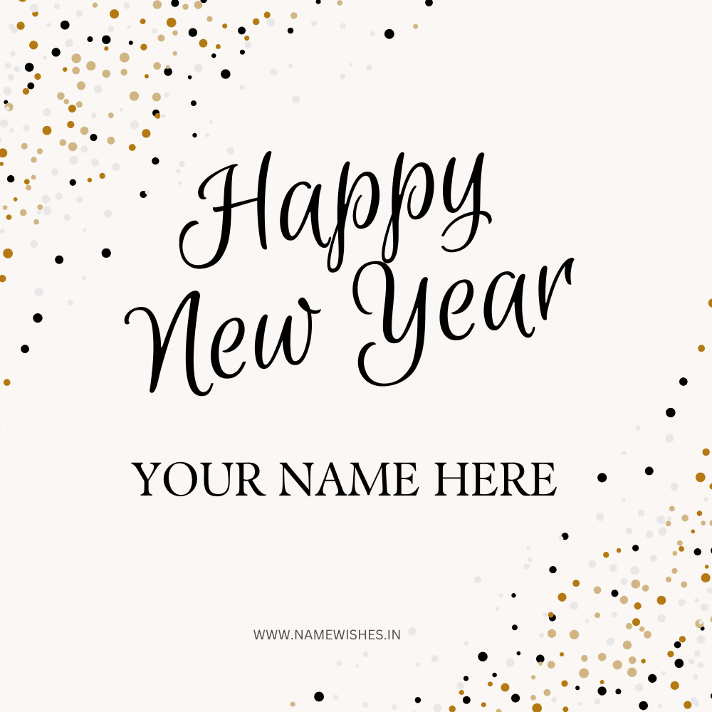 Happy New Year Wishes Card With Your Name and Photo Online