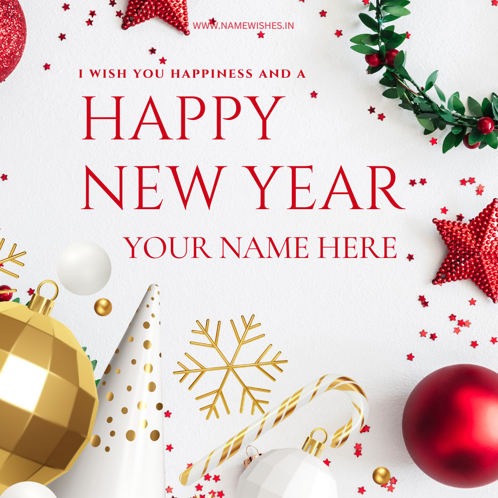 Create New Year Greeting Card Online with Your Name Free