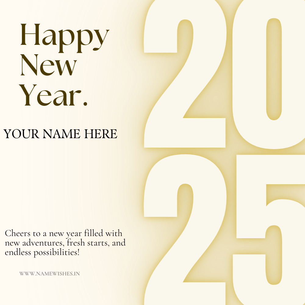 Create Online New Year Wishing Cards with Your Name Free