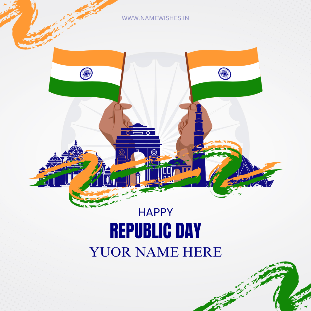 Republic Day Greeting Card Online With Your Name for Free