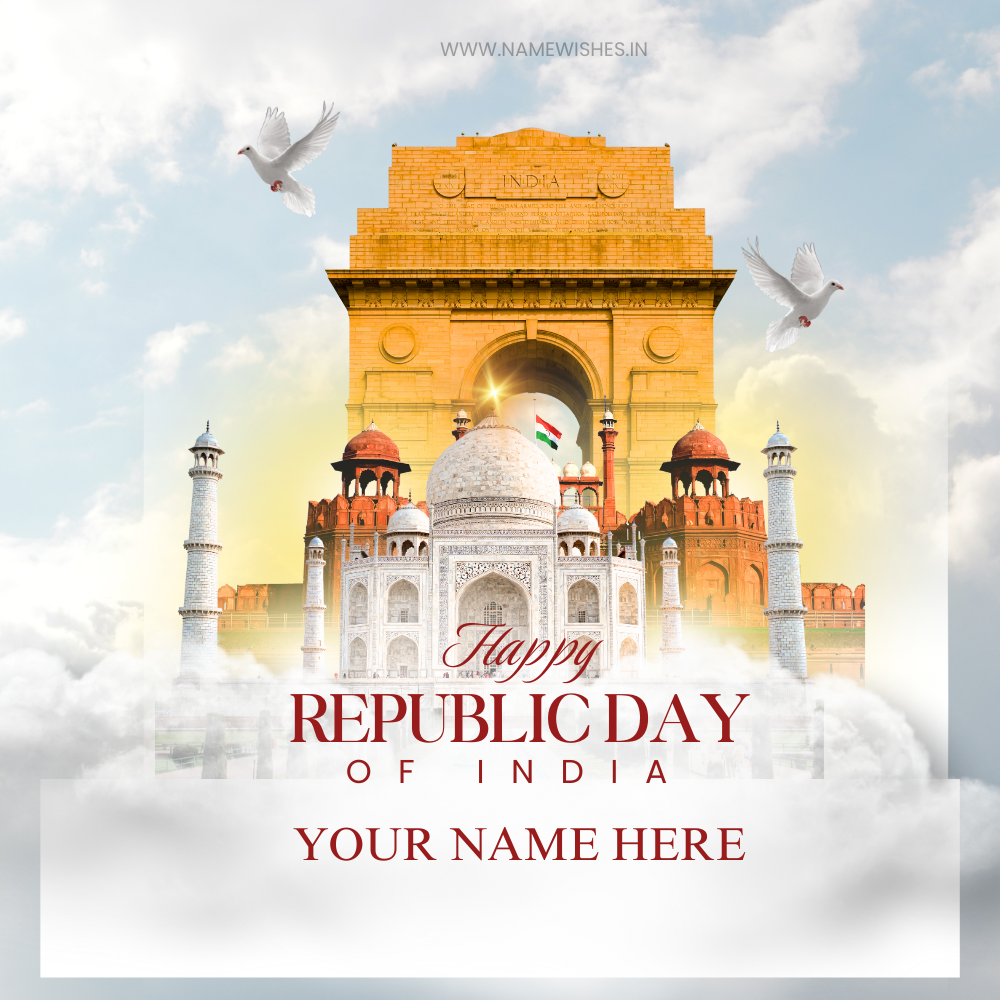 2025 Republic Day Wishing Card With Your Name Free Online