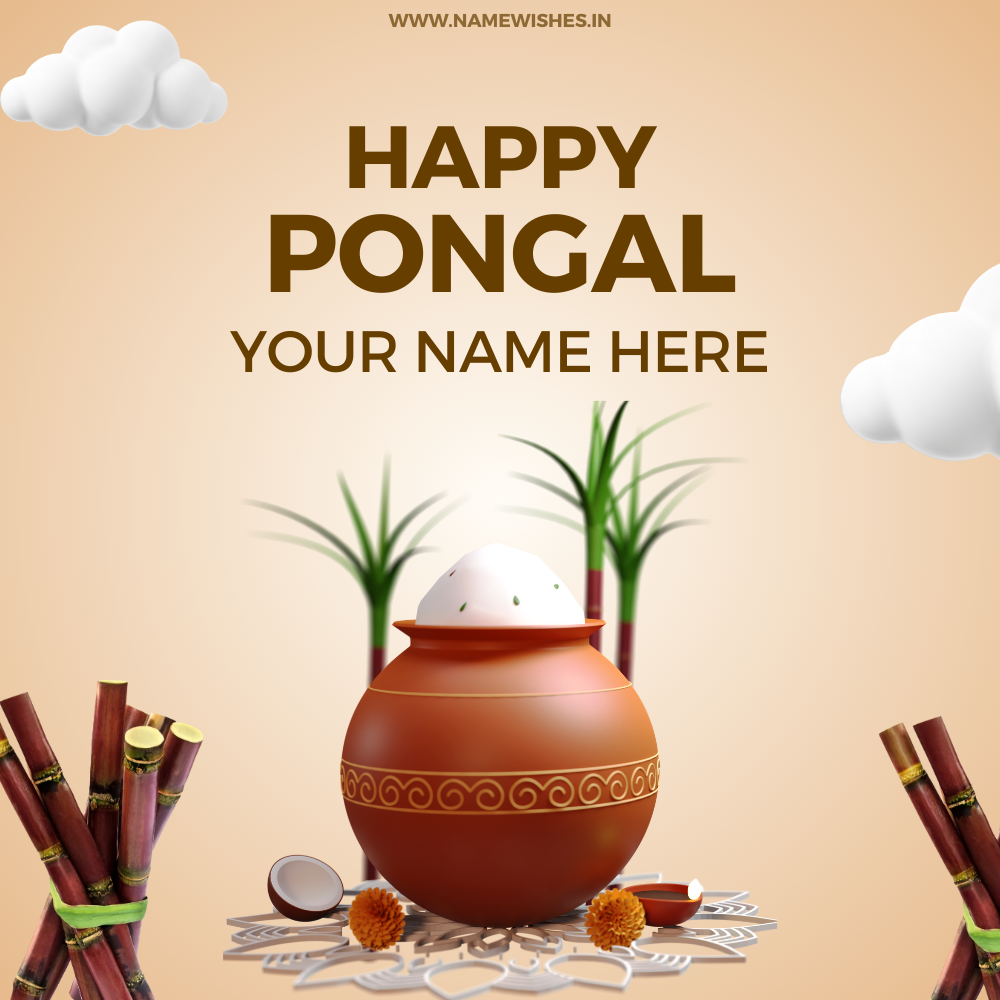 Happy Pongal 2025 Greetings With Your Name – Share the Joy