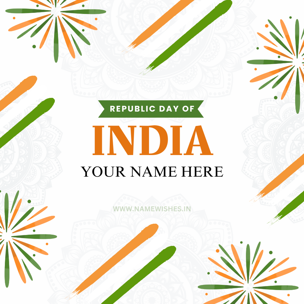 Happy Republic Day Card Online With Your Name for Free 2025