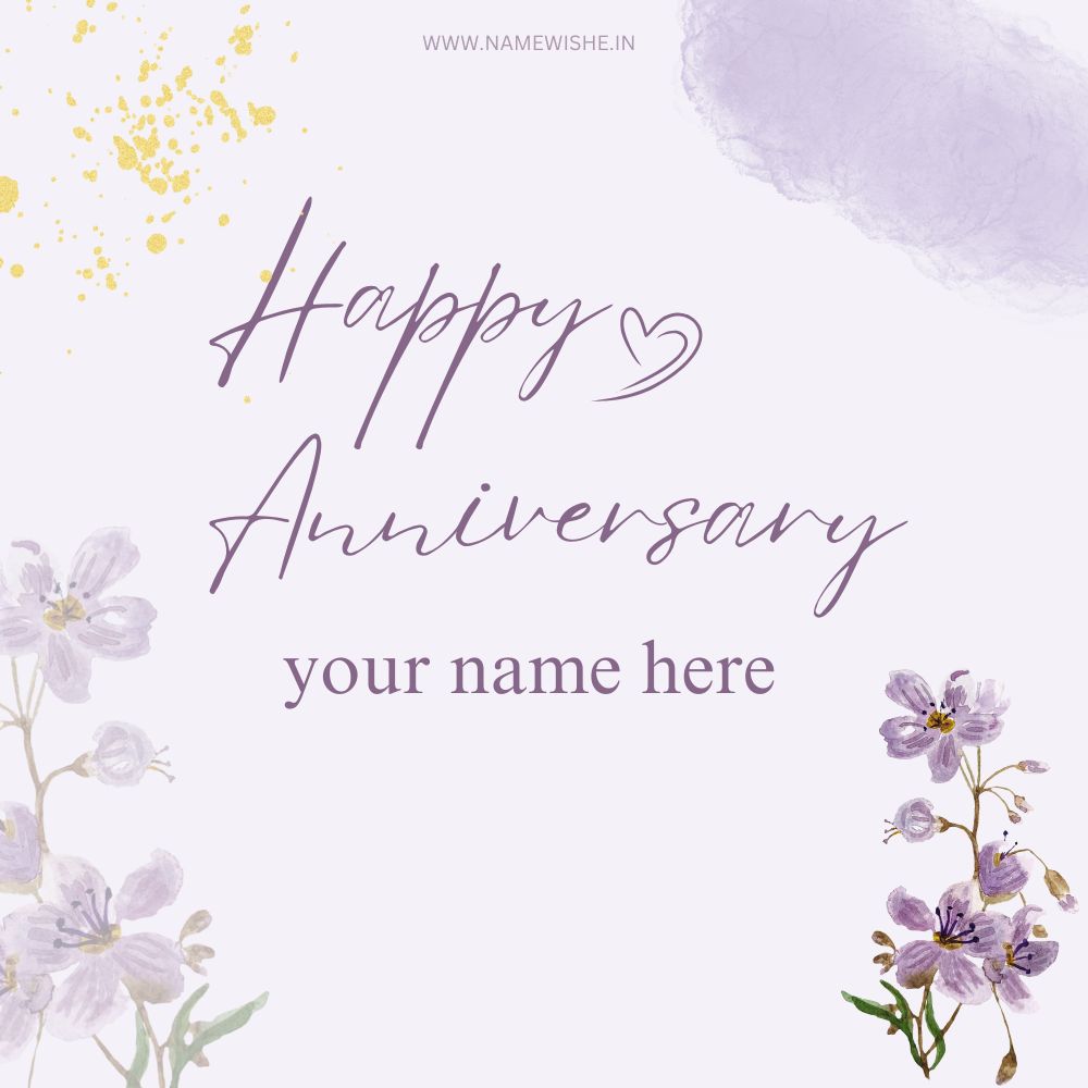 Anniversary Wishes Card With Your Name – Free & Personalized