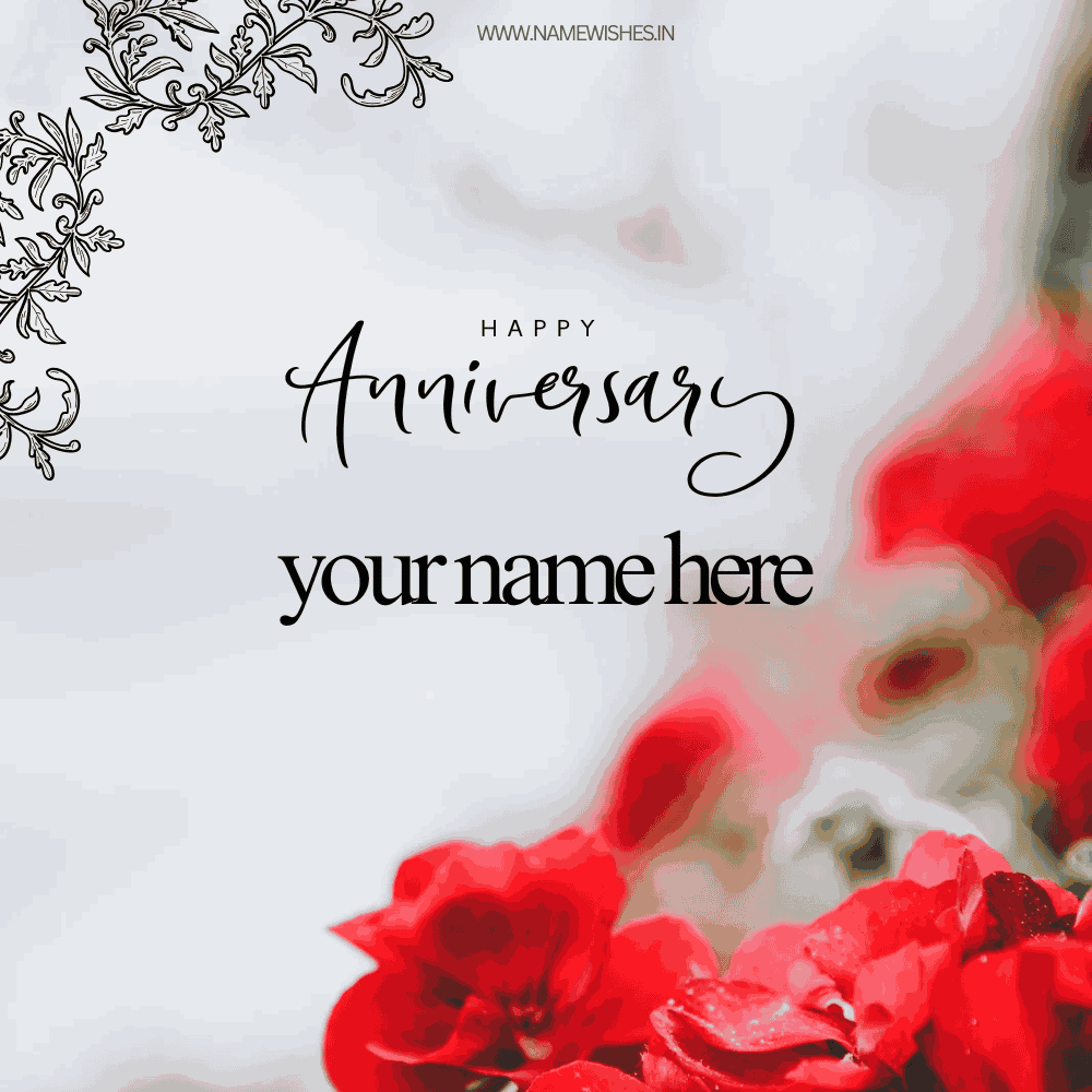 Happy Anniversary Card With Your Name – Free & Personalized