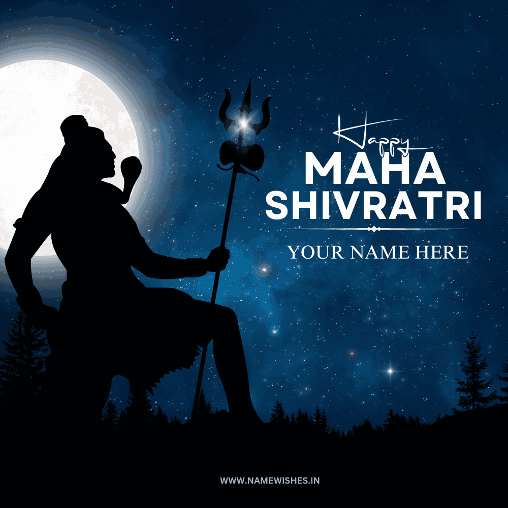 Happy Maha Shivaratri Wishes Card With Your Name – Free