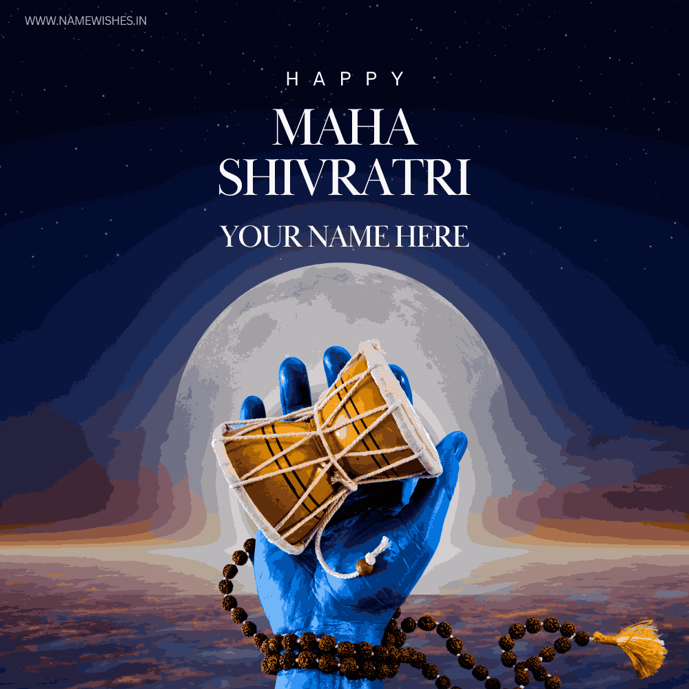 Maha Shivaratri Wishes Card With Your Name – Free & Unique