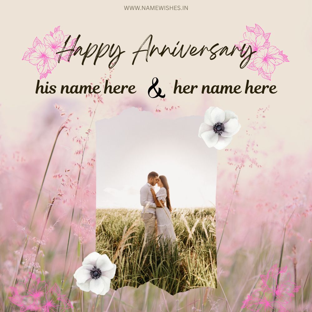 Happy Anniversary Wishes Card With Your Name Online