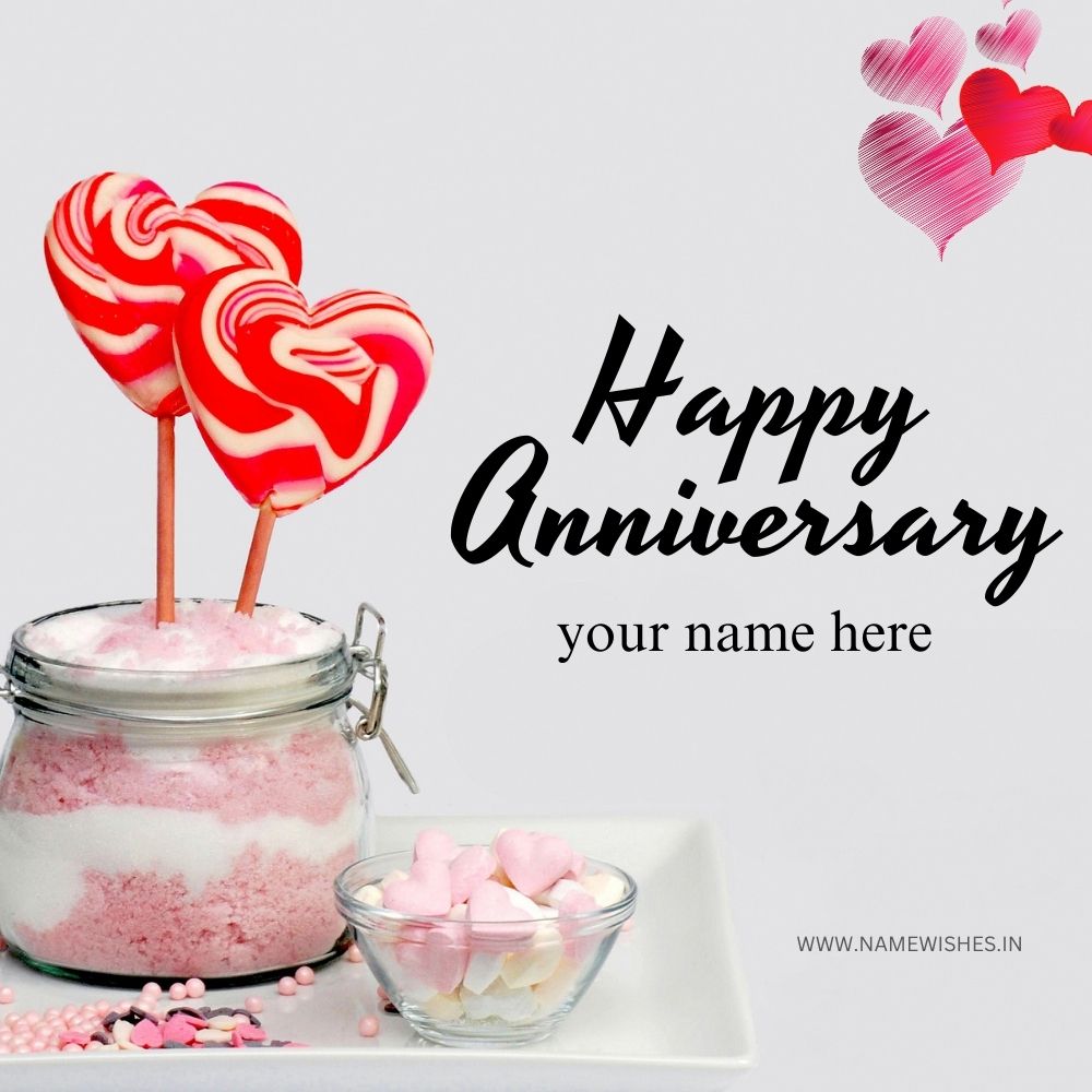 Happy Anniversary Greeting Card With Your Name Online