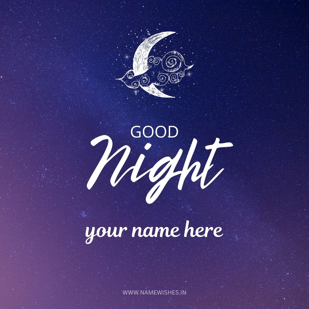 Good night Card with Name Free Download Online 2025