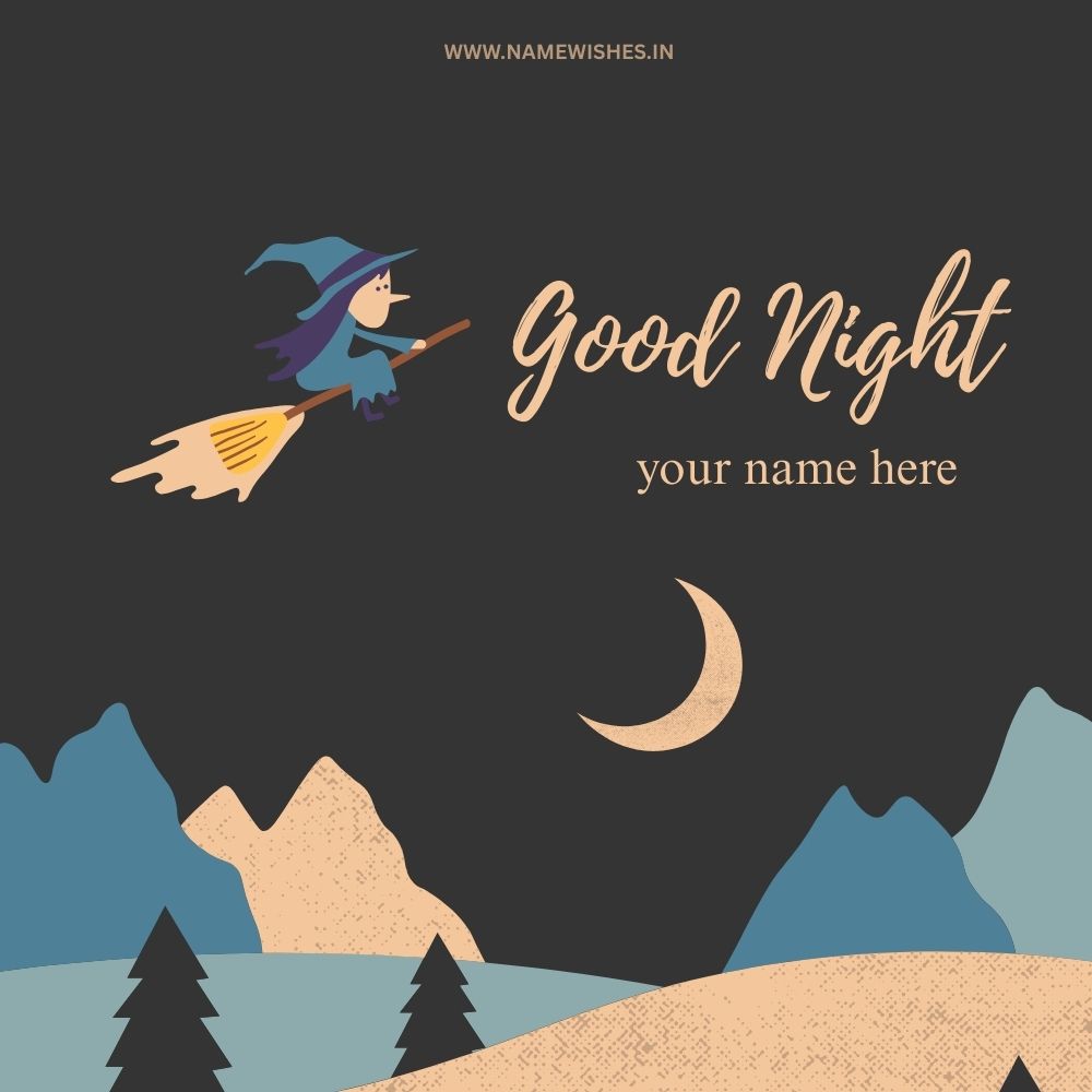 Good Night Card with Name Online Free Download