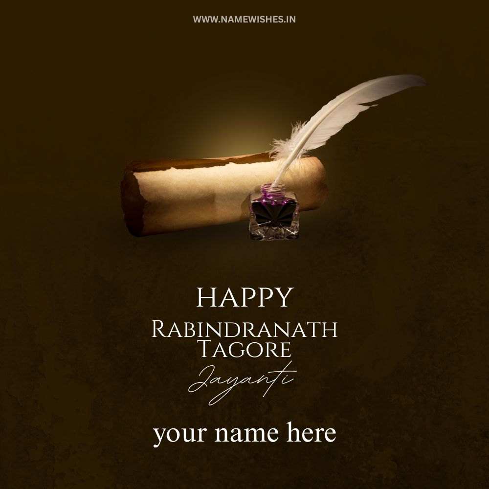 Rabindranath Tagore Tribute Card With Your Name Online