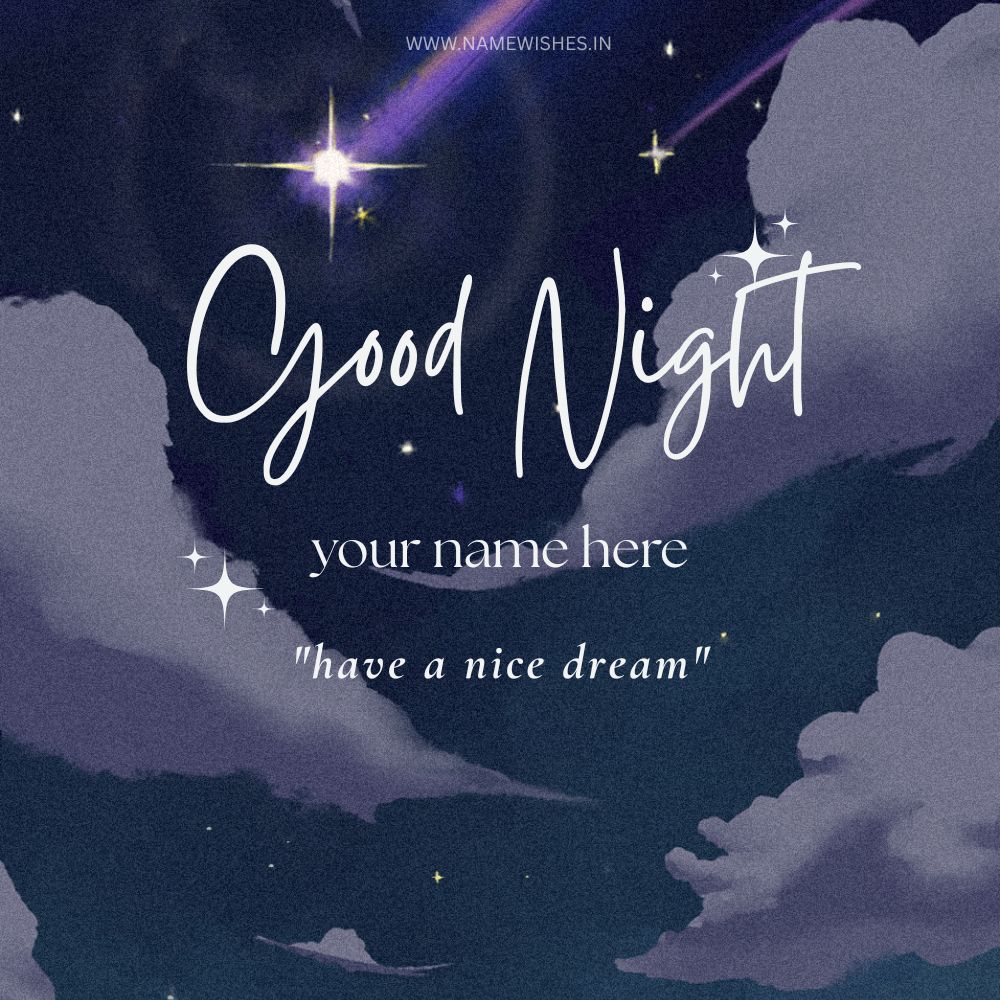 Good night Card With Your Name Download Free