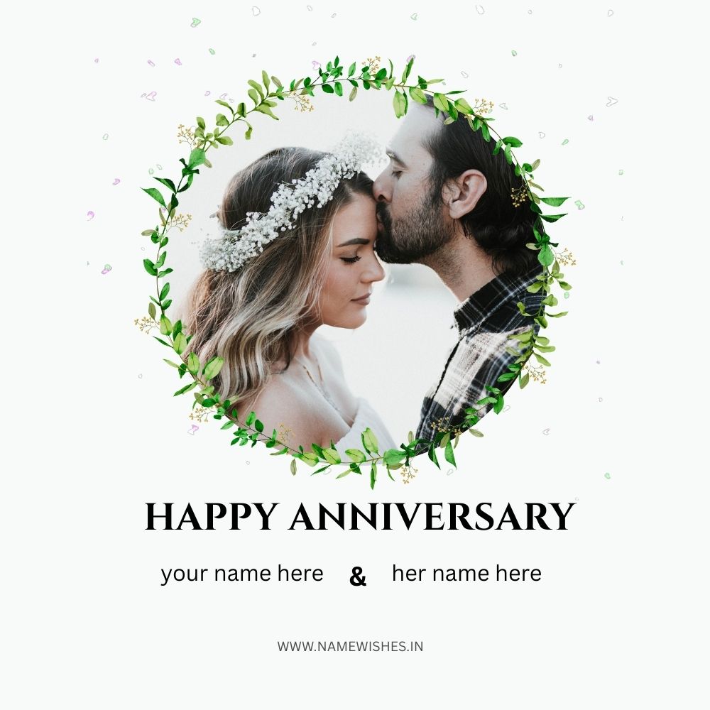 Happy Anniversary Greeting Card with Your Name Online