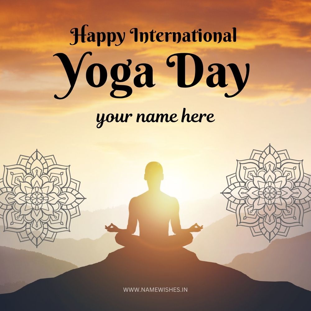 International Yoga Day Card with Name Free Download