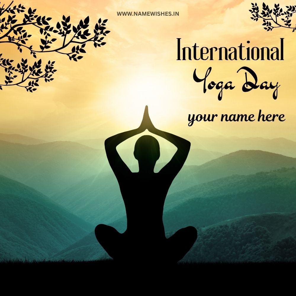 International Yoga Day Card With Name Free Download