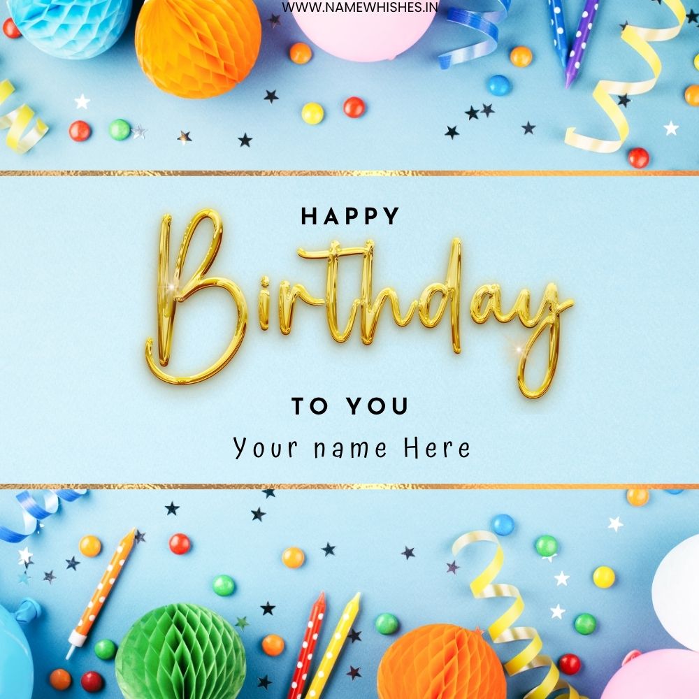 Happy Birthday Card with Name and Photo – Free Maker