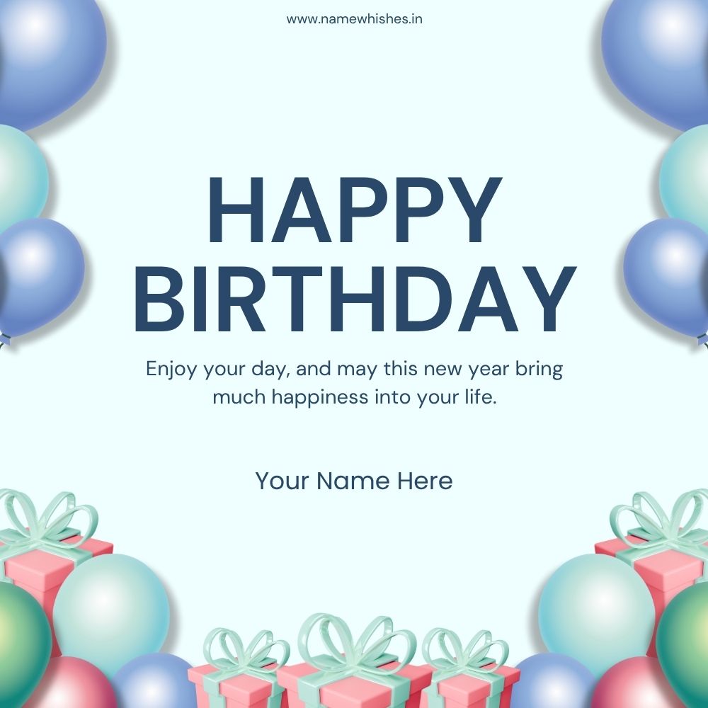 Happy Birthday Card with Name and Photo – Free Creator