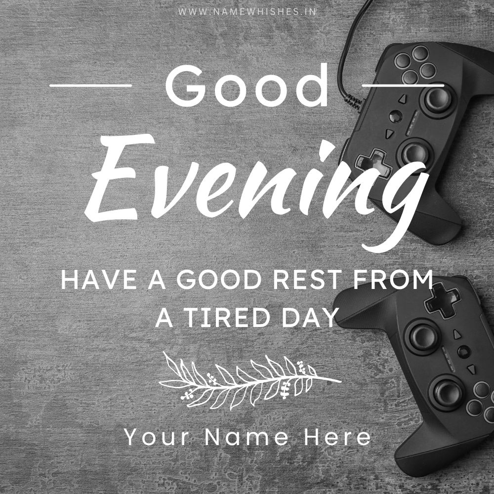 Good Evening Card with Name – Free Online Maker
