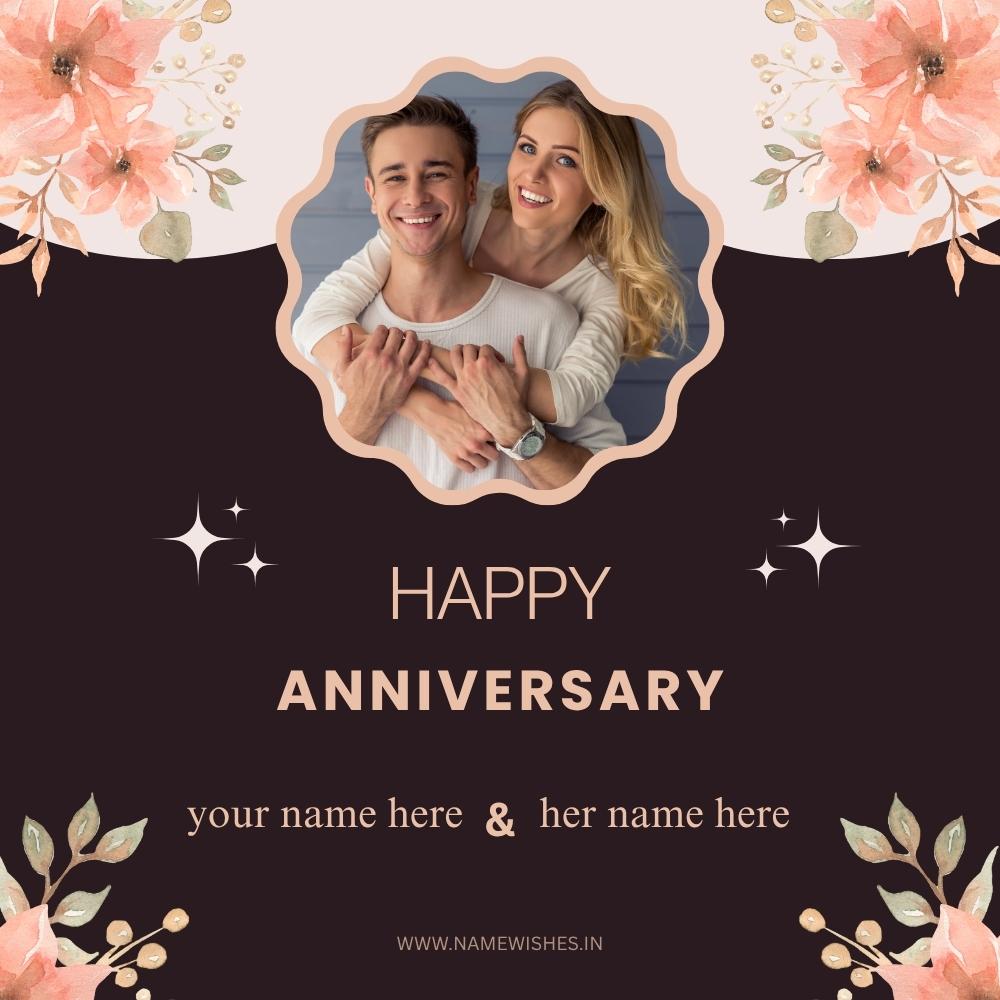Happy Anniversary Card with Name Free Download