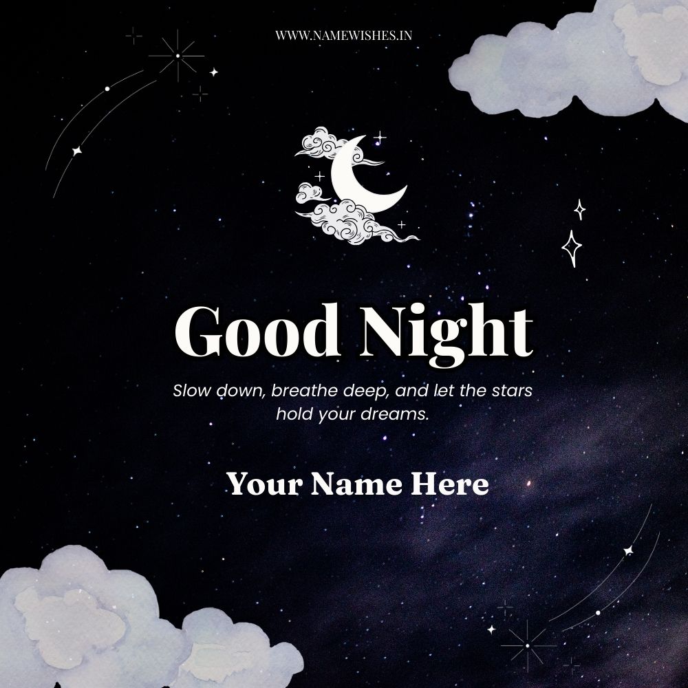 Good Night Card – Personalized Wishes with Name & Photo