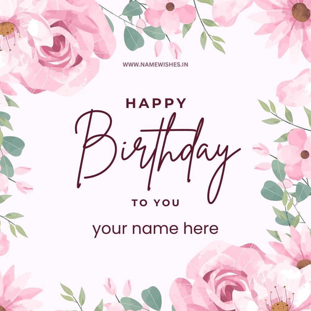 Happy Birthday Card with Your Name – Free Online Maker