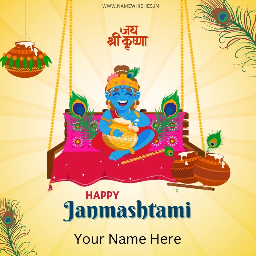 Happy Janmashtami Card with Name – Free Download Online