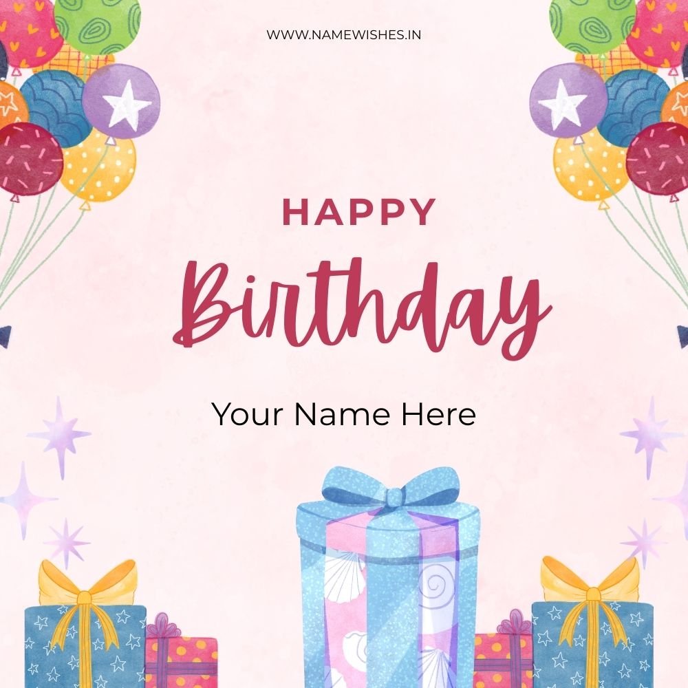 Happy Birthday Card – Personalized Wishes with Name & Photo