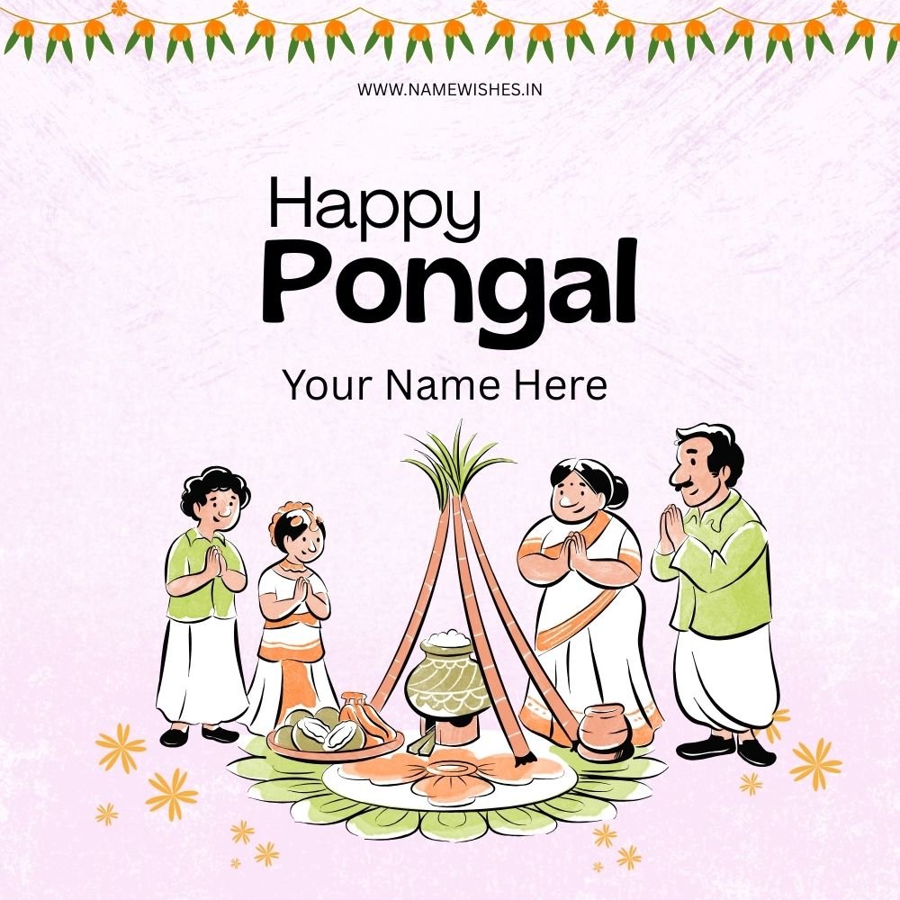 Happy Pongal to All Wishes Card – Create Free Online