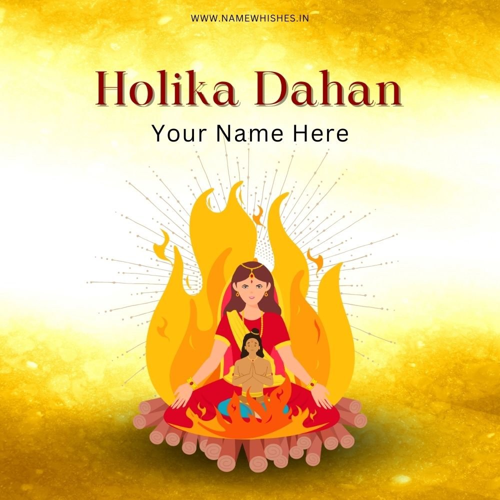 Holika Dahan Greetings with Name – Sacred Festival Wishes