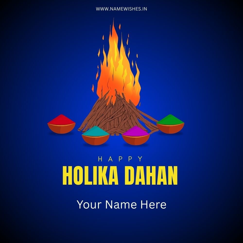 Personalized Blessed Holika Dahan Card with Name Online