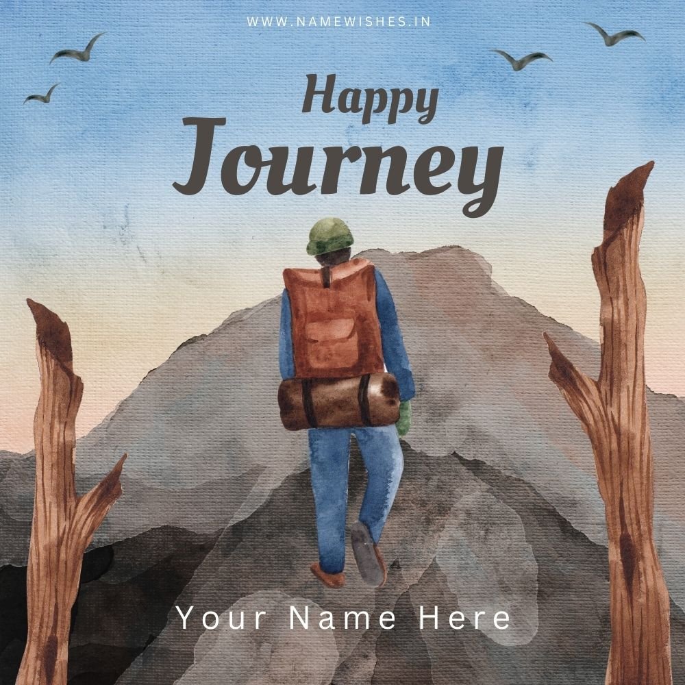 Have a Safe Journey Card with Name – Create Free Personalized Travel Wishes Online