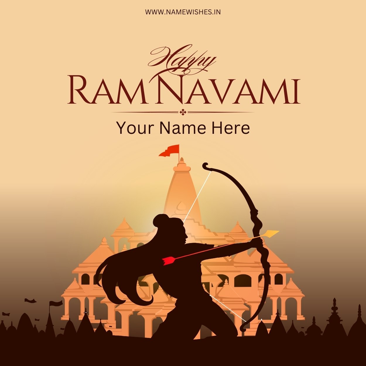 Inspiring Happy Ram Navami Card with Name – Spiritual Greeting Card